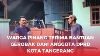 Warga Pinang Terima Bantuan Gerobak dari Anggota DPRD Kota Tangerang